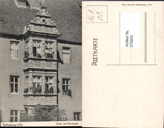 575033, Rothenburg ob der Tauber, oriel window at the rectory