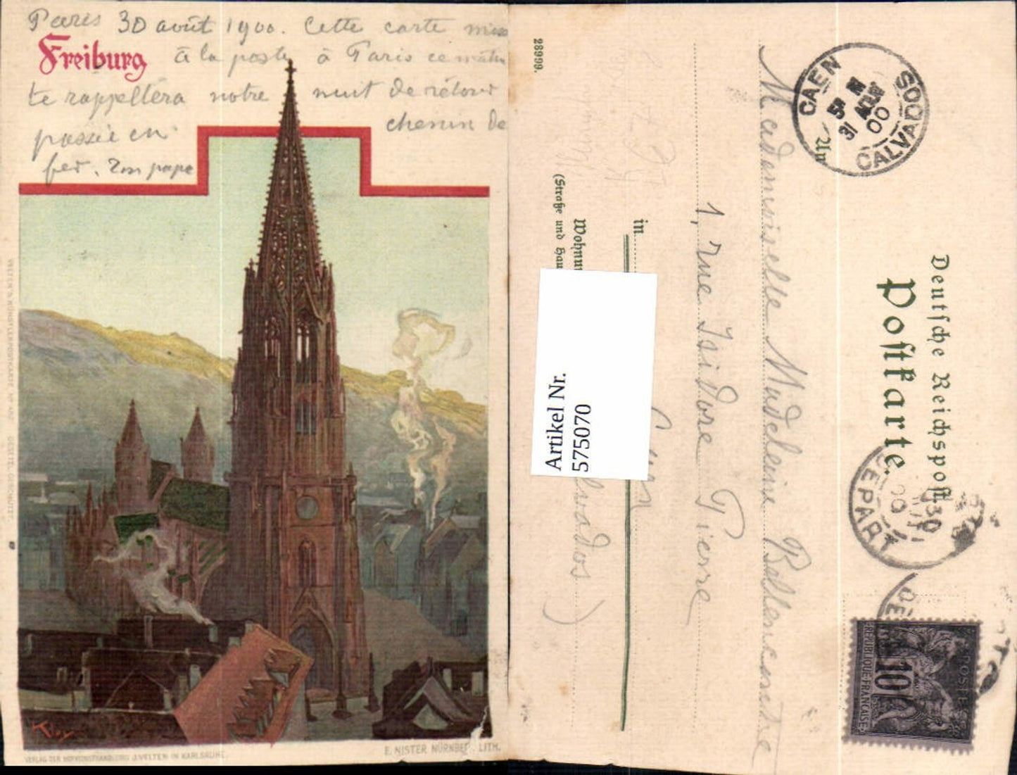 575070,Künstler Litho Heinrich Kley Freiburg im Breisgau