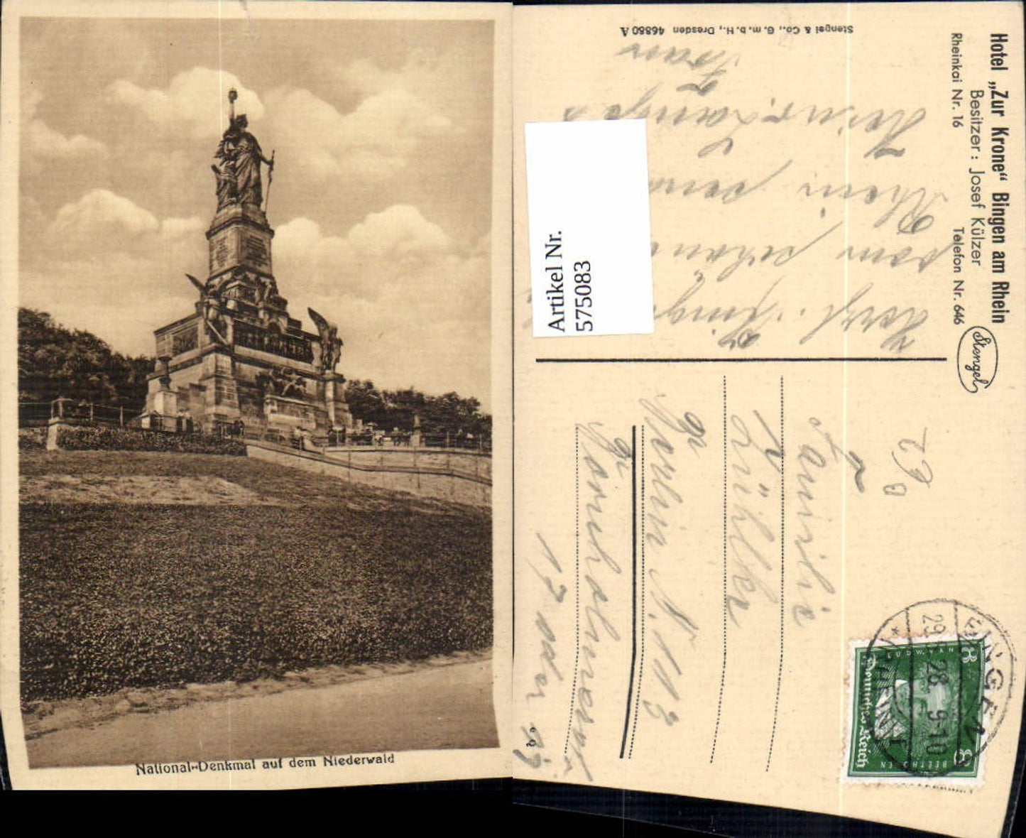 575083,Rüdesheim am Rhein National-Denkmal auf dem Niederwald