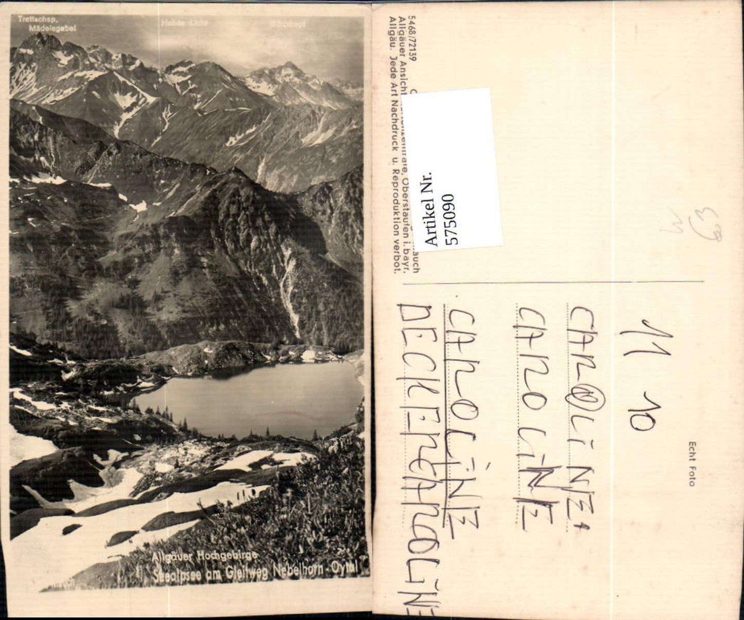 575090, Photo: Oberstdorf area, Allgäu high mountains, Seealpsee, Gleitweg Nebelhorn, Oytal