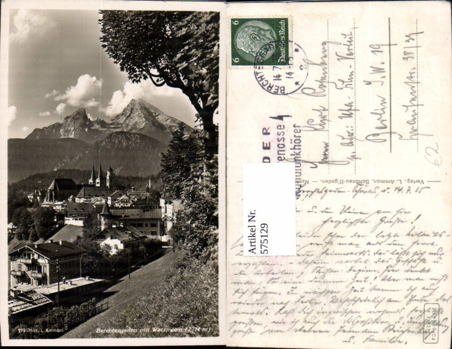 575129, Photo Ak Berchtesgaden with Watzmann