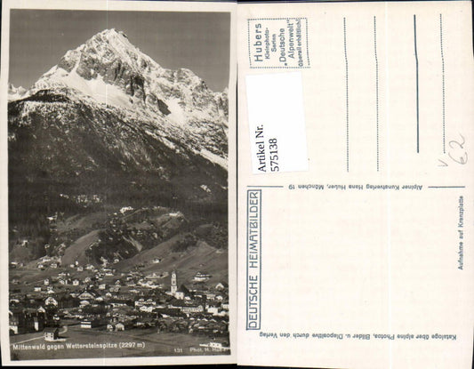 575138, Mittenwald opposite Wettersteinspitze pub Hans Huber 131