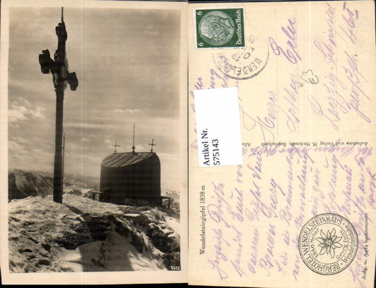575143, Wendelstein summit, summit cross near Bayrischzell