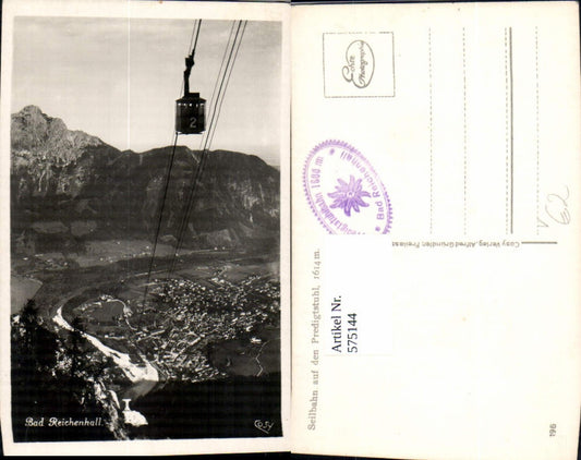 575144, Photo Ak Bad Reichenhall cable car to the Predigtstuhl gondola pub Cosy 196