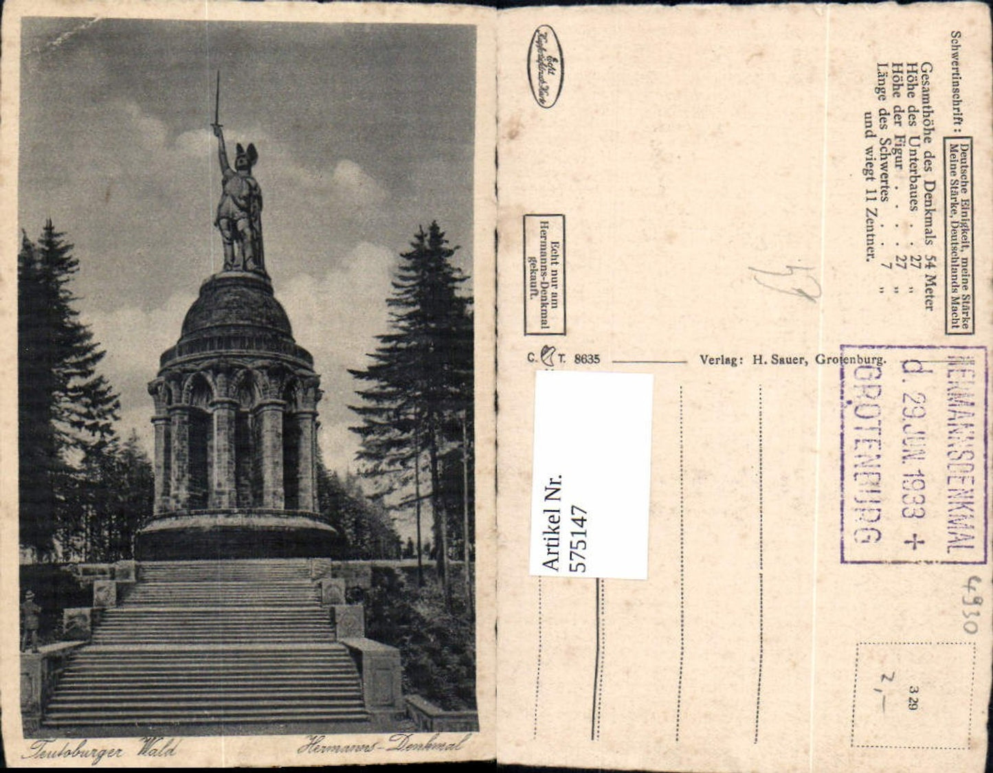 575147,Detmold Teutoburger Wald Hermanns-Denkmal