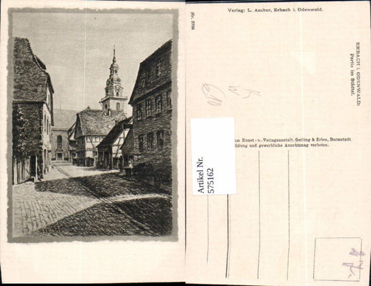 575162,Künstler Ak Erbach Odenwald Partie im Städtel