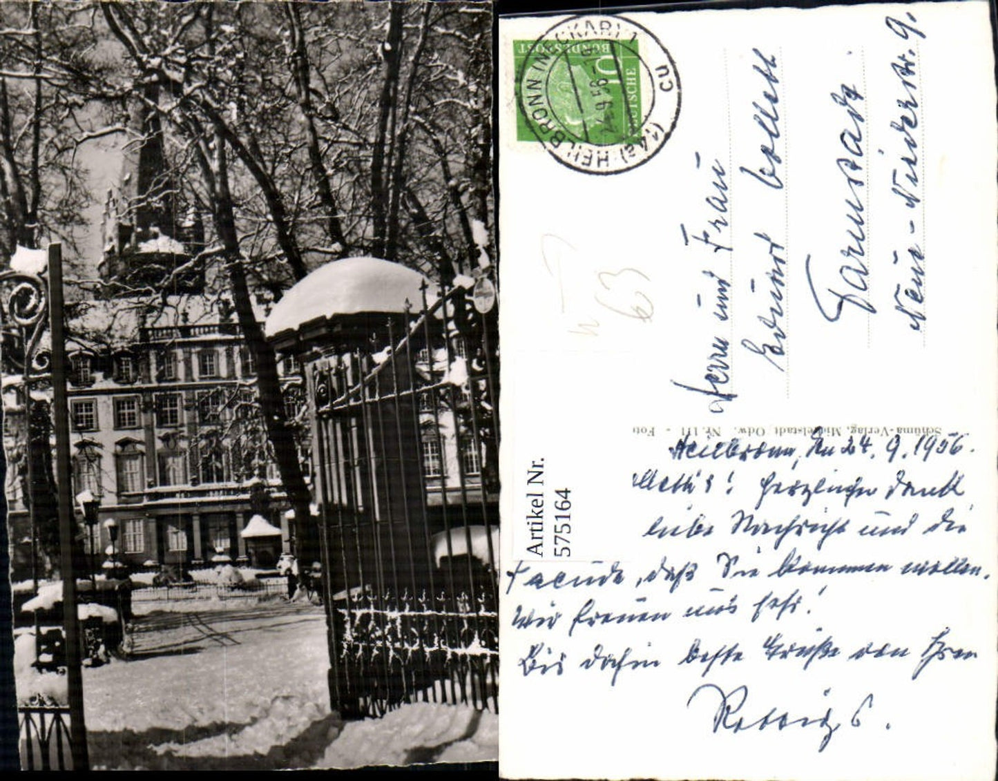 575164,Foto Ak Heilbronn Ansicht Schloss Winter