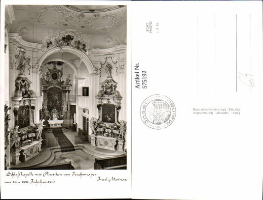 575192, Photo Ak Mainau Island Constance Castle Chapel with sculptures by Feuchtmayer