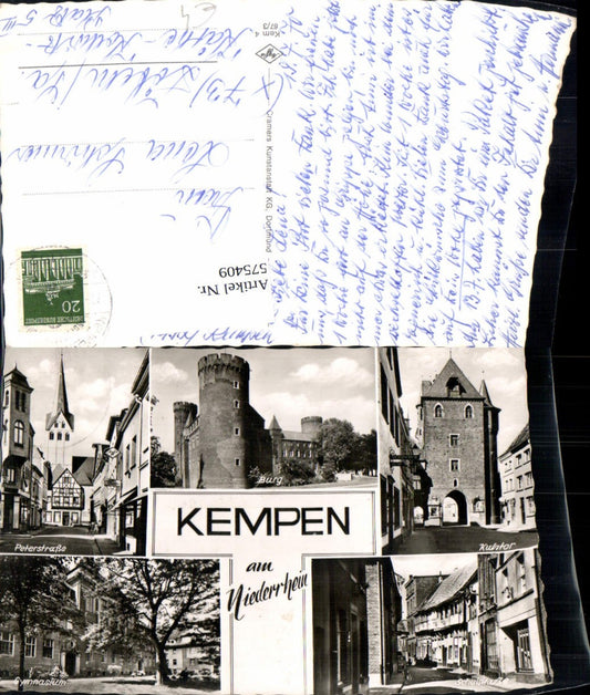 575409,Mehrbild Ak Kempen a. Niederrhein Peterstraße Gymnasium Kuhtor