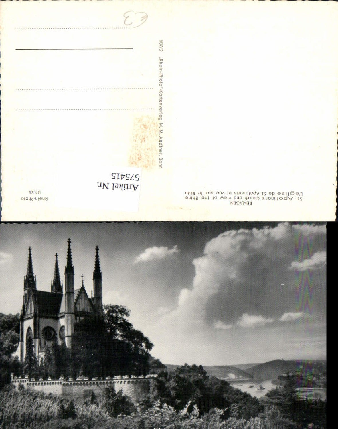 575415,Remagen St Apollinaris Kirche u. Rheinaussicht