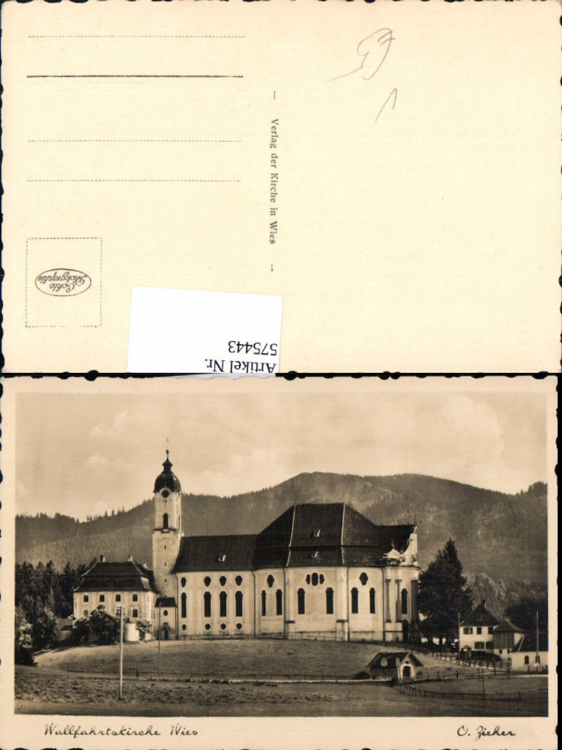 575443, Photo Ak Wieskirche Pilgrimage Church on the Wies Steingaden pub Ottmar Zieher