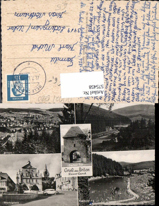 575458,Mehrbild Ak Brilon Sauerland Marktplatz Freibad