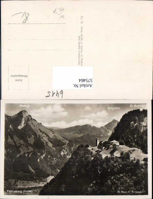 575464, Photo Ak Flintsbach am Inn Petersberg Inntal summit map