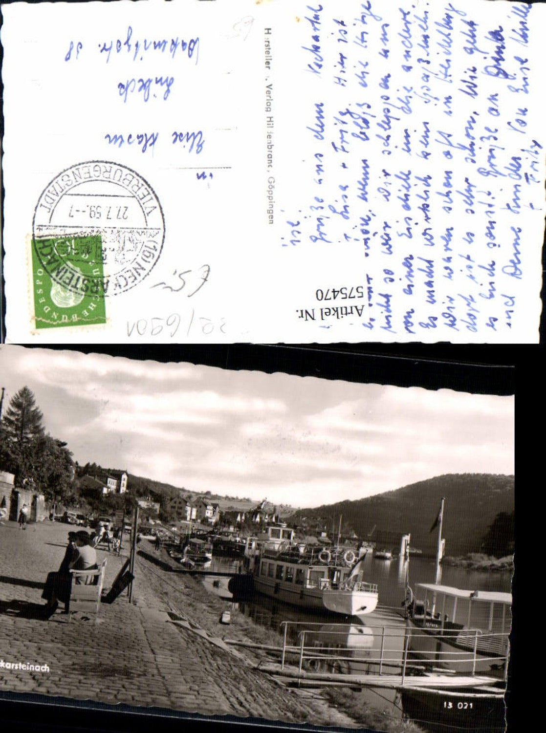 575470,Neckarsteinach Ansicht Anleger Schiff Dampfer