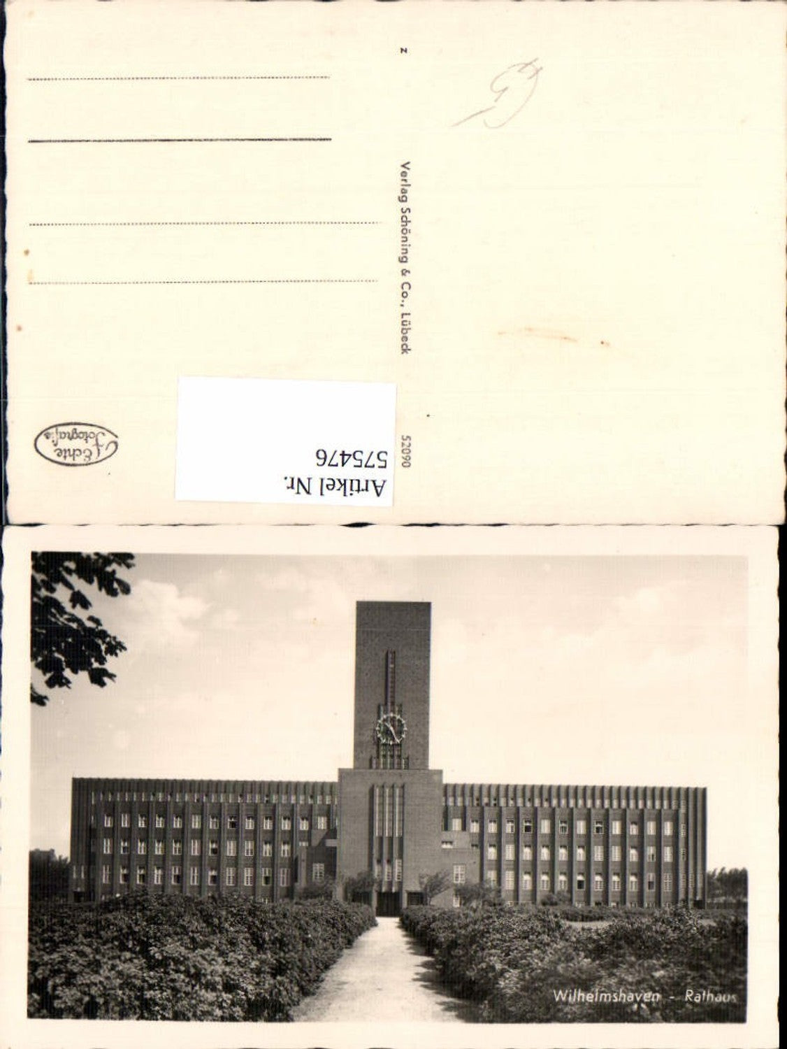 575476,Foto Ak Wilhelmshaven Rathaus