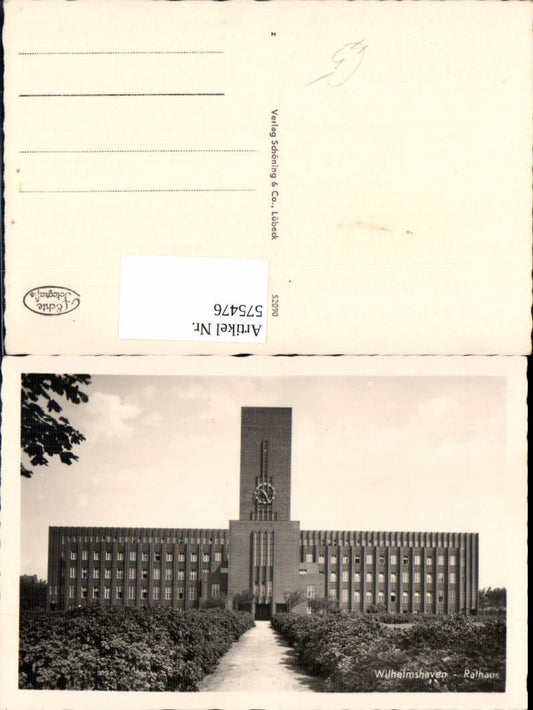 575476,Foto Ak Wilhelmshaven Rathaus