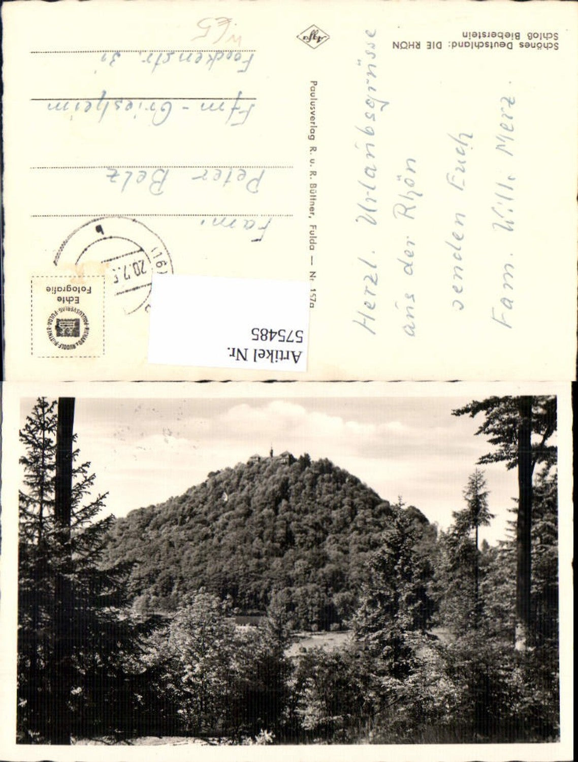 575485,Foto Ak Schloss Bieberstein Hofbieber