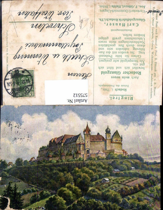 575512,Artist Postcard B. Ebhardt E. Maurer Veste Coburg