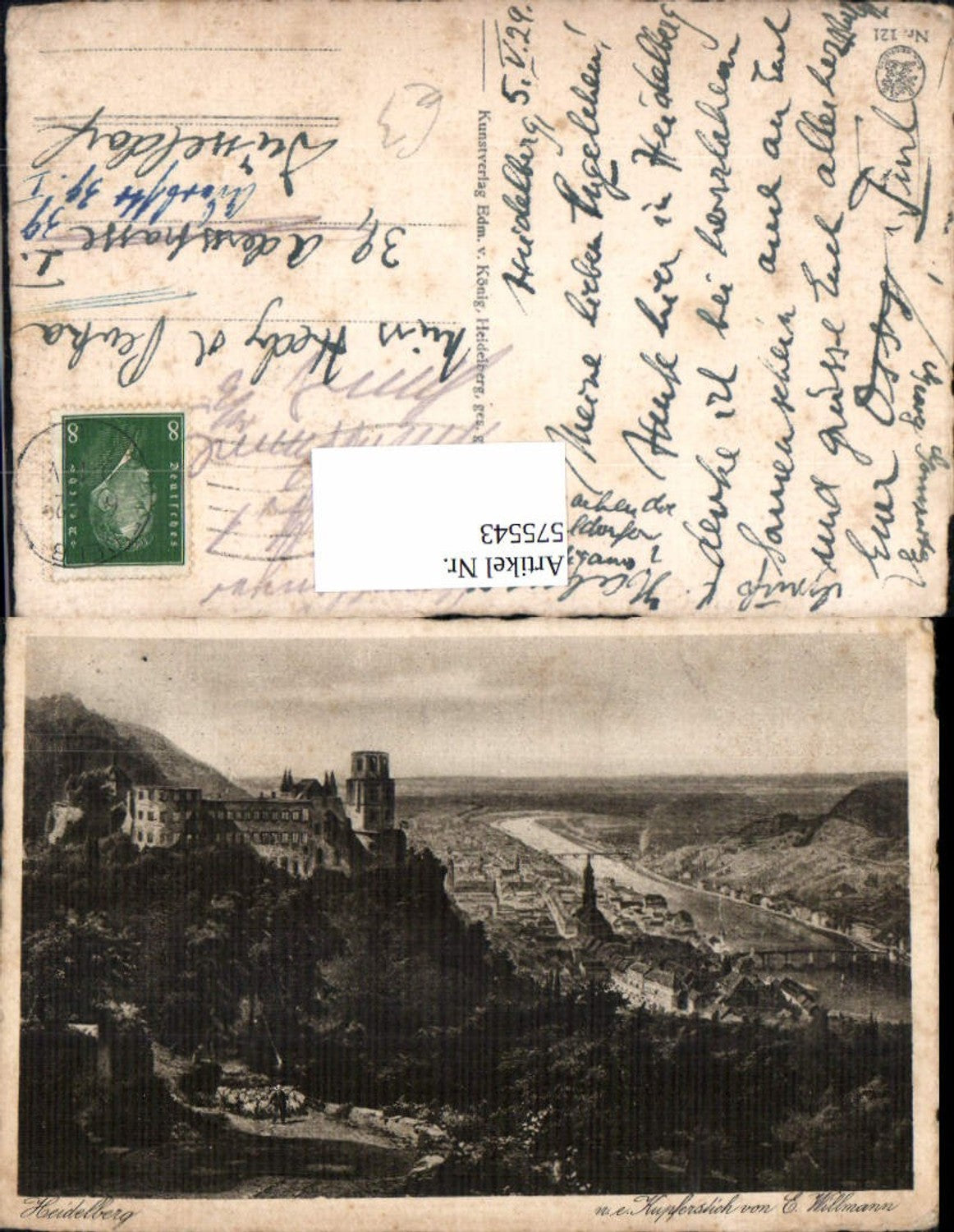 575543,Künstler Ak Kupferstich E. Willmann Heidelberg