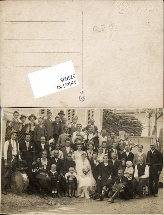 575605,tolle Foto-AK Großpetersdorf Hochzeit pub Josef Holzmann Großpetersdorf