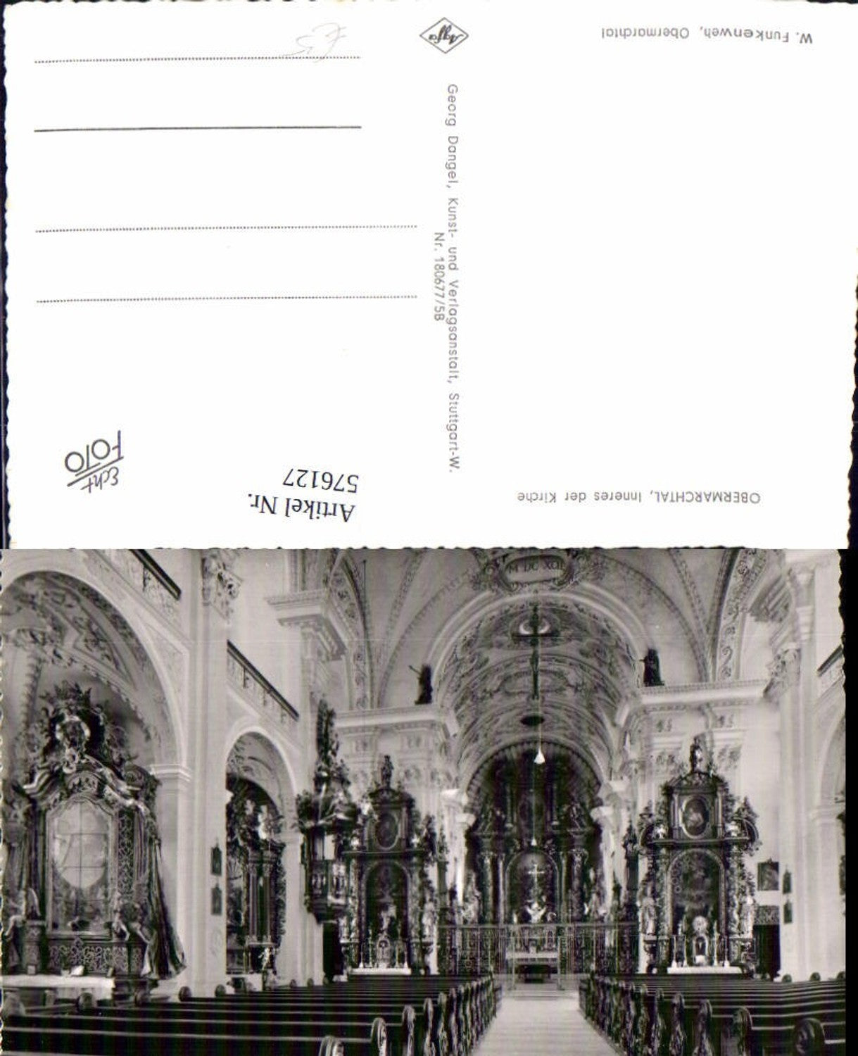 576127,Foto Ak Obermarchtal Inneres der Kirche Kloster