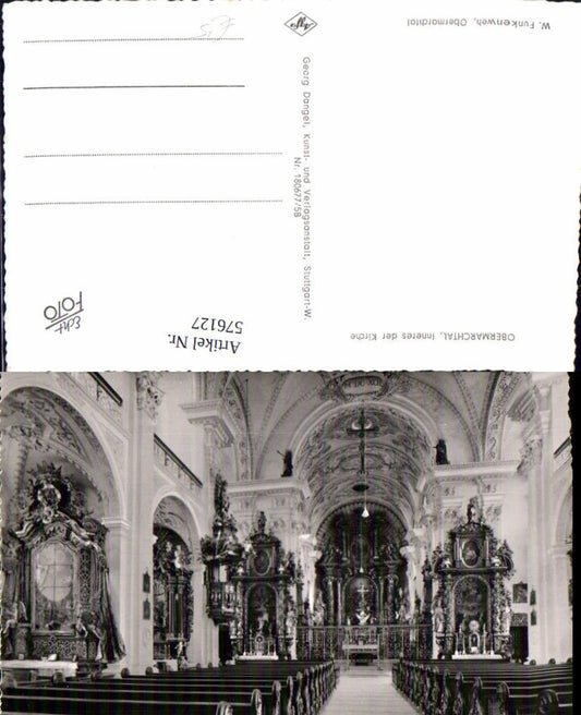 576127, Photo Ak Obermarchtal Interior of the Church Monastery