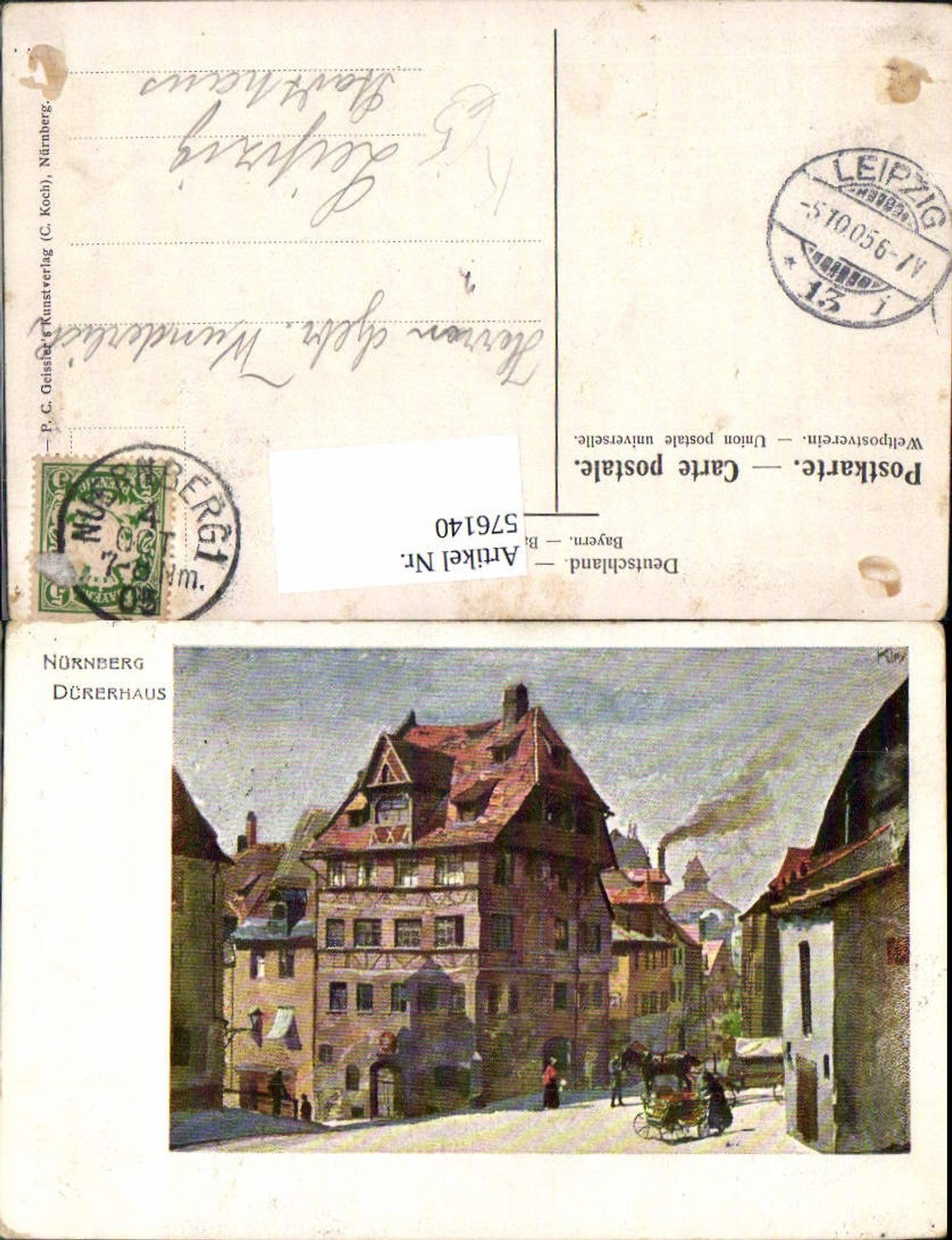 576140, Artist AK Nuremberg Dürer House