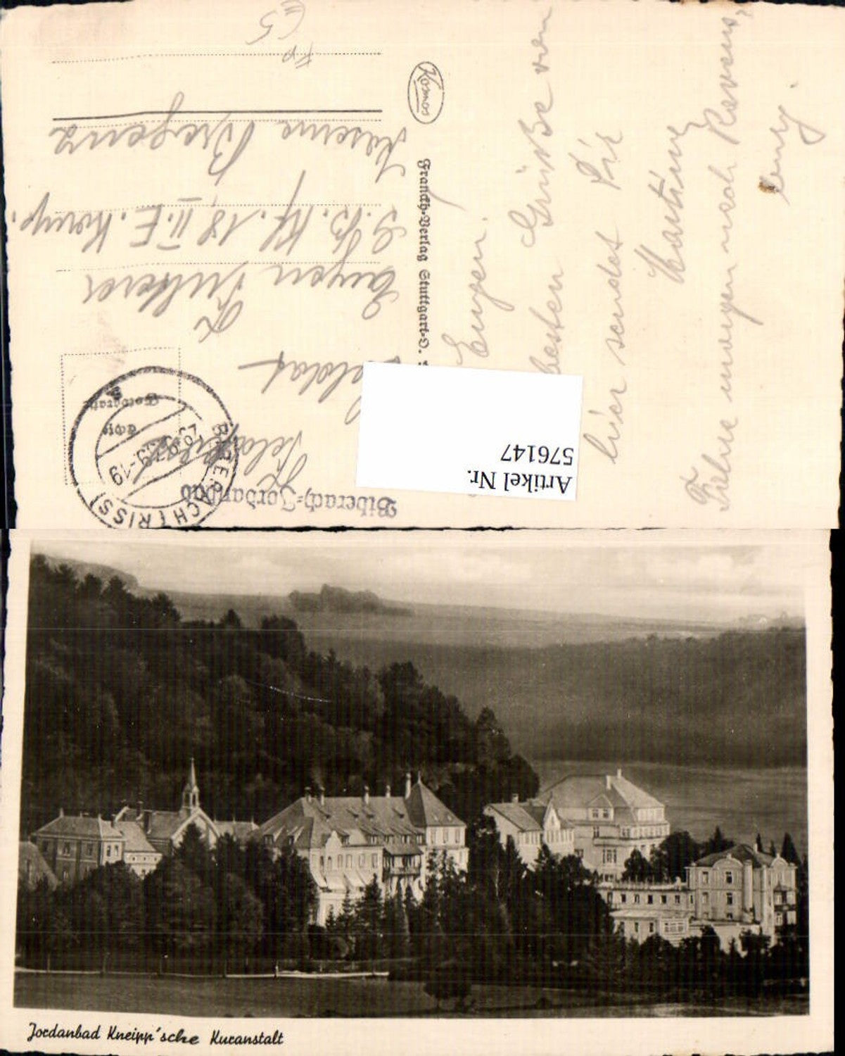 576147,Biberach an der Riß Jordanbad Kuranstalt Feldpost Kaserne Bregenz