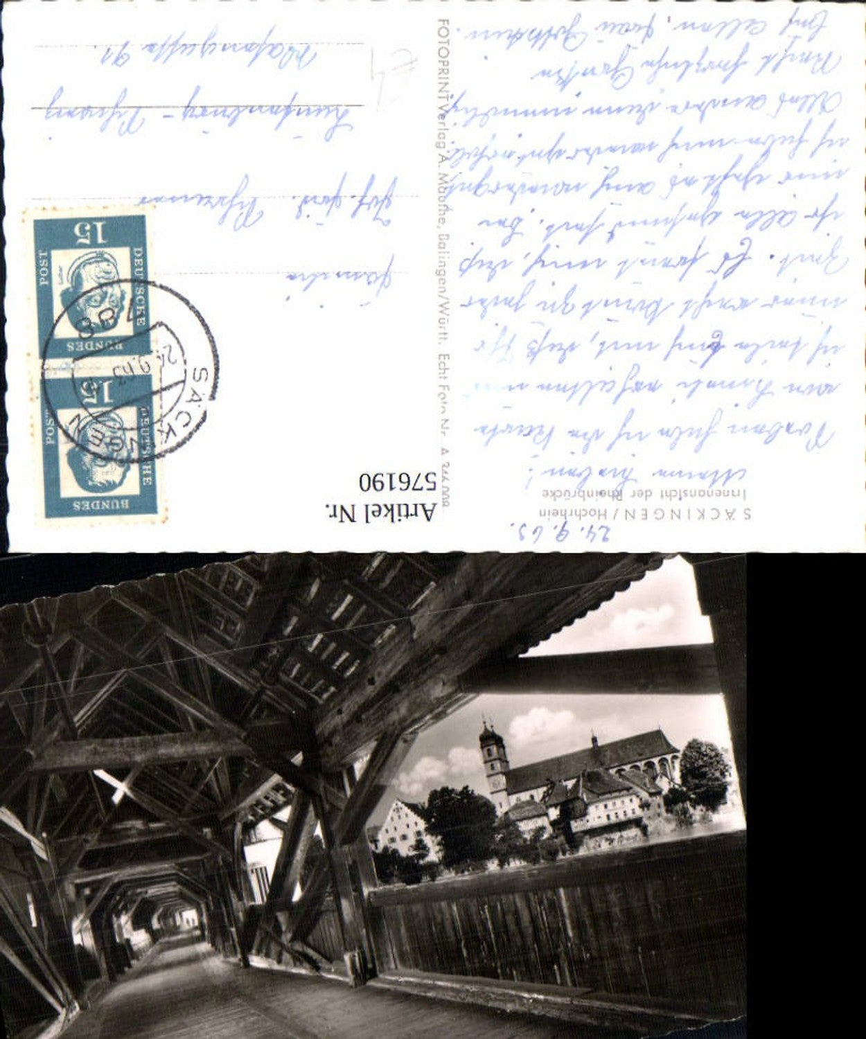 576190,Bad Säckingen Hochrhein Innenansicht d. Rheinbrücke Brücke