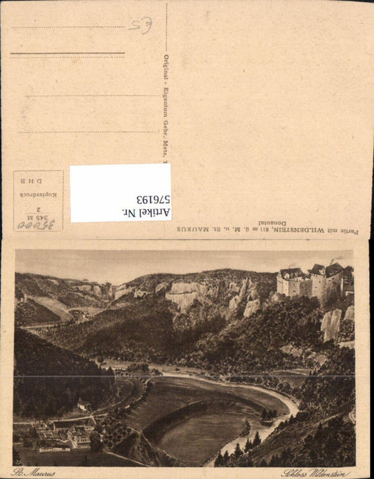 576193,Partie m. Wildenstein St Maurus Beuron Danube Valley Werenwag Castle