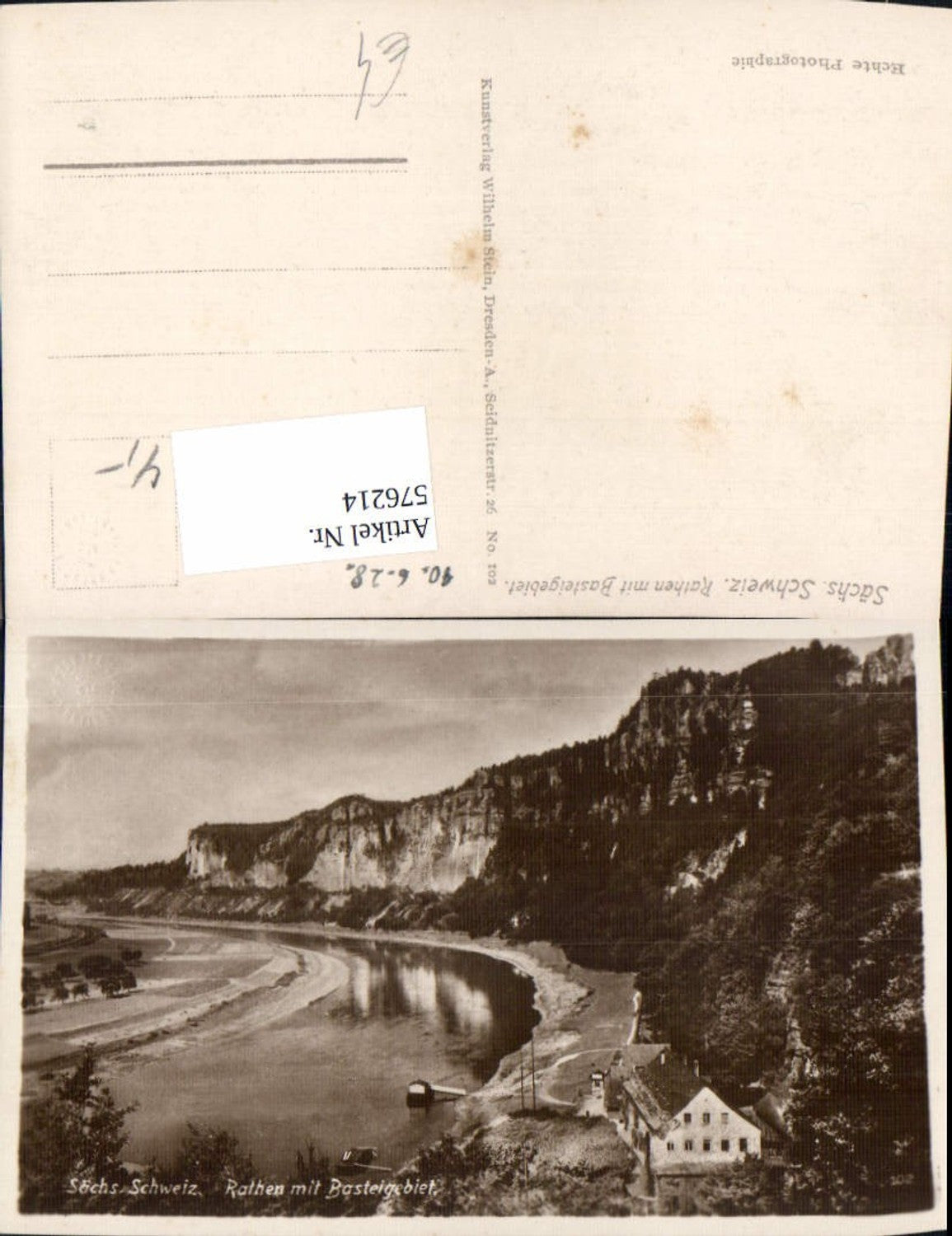 576214,Foto Ak Rathen m. Basteigebiet Sächs. Schweiz