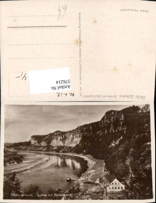 576214,Foto Ak Rathen m. Basteigebiet Sächs. Schweiz