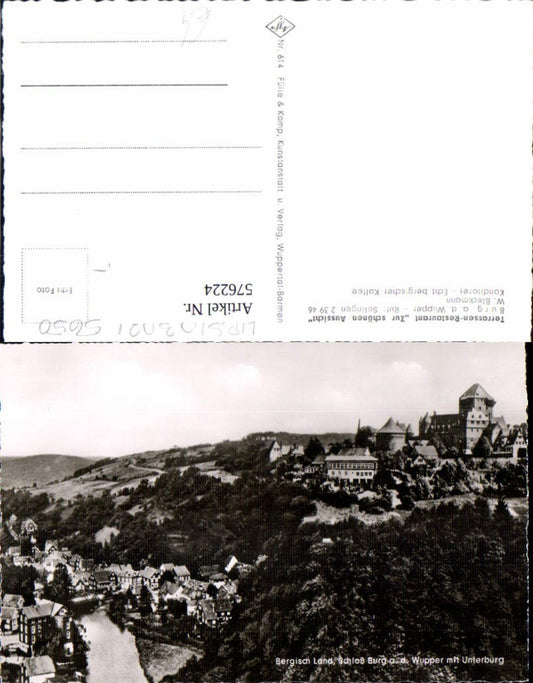 576224,Foto Ak Solingen Schloss Burg a. d. Wupper m. Unterburg Bergisch Land