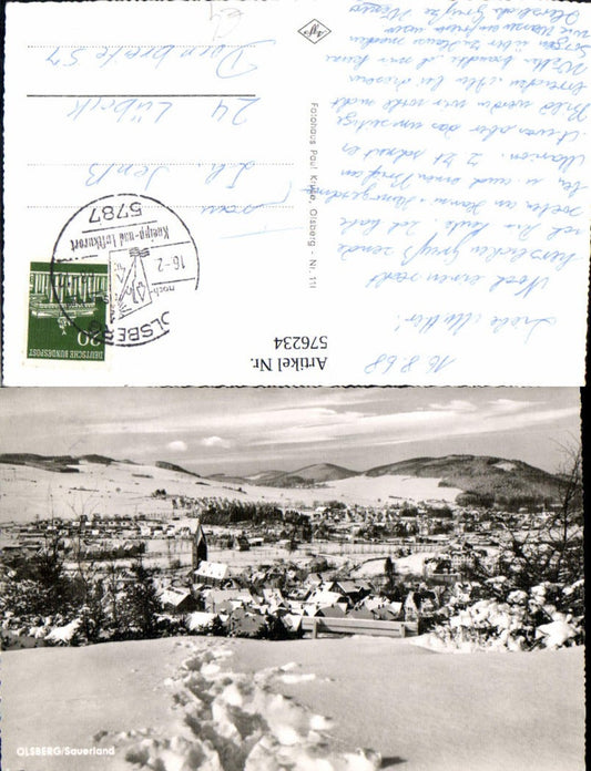 576234,Foto Ak Olsberg Sauerland Winteransicht