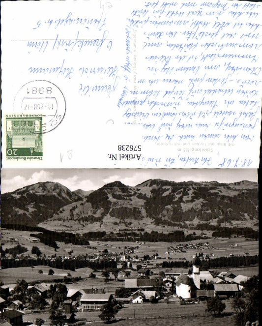 576238, Photo Ak Schöllang Oberstdorf with view of Fischen and Hörnerkette