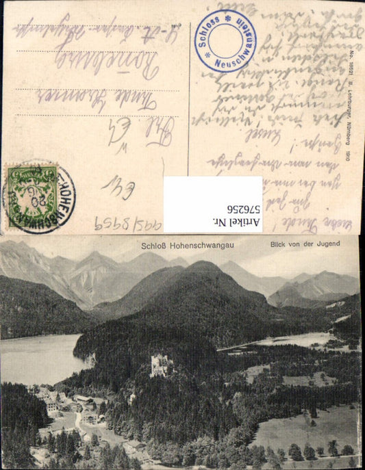 576256, Schwangau Hohenschwangau Castle View vd Jugend