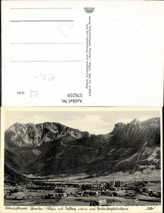 576259, Pfronten Allgäu with Roßberg and Breitenbach railway line