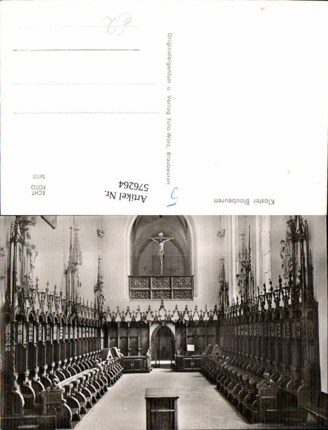 576264,Foto Ak Kloster Blaubeuren Innenansicht