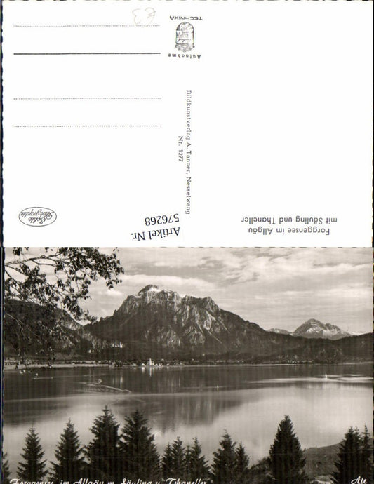 576268,Photo Ak Schwangau Forggensee i. Allgäu m. Säuling and Thaneller