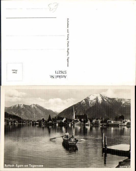 576271, Photo Ak Rottach-Egern on Lake Tegernsee Rowing boat Boat