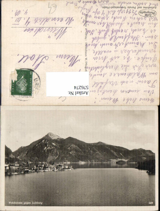 576274, Photo Ak Kochel am See Walchensee against Jochberg