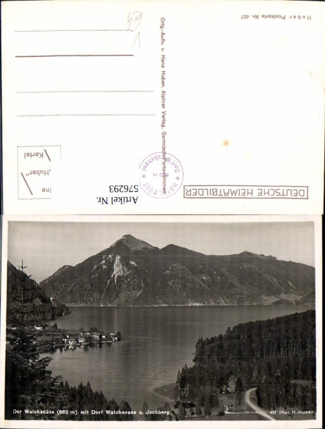 576293, Walchensee m. Walchensee village and Jochberg pub Hans Huber 457