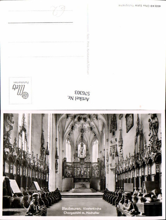 576303, Photo Ak Blaubeuren Monastery Church Choir Stalls with High Altar