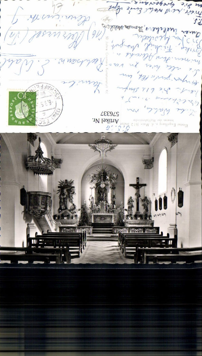 576337, Photo Ak Kloster Engelberg ob dem Main Großheubach Interior of the pilgrimage church