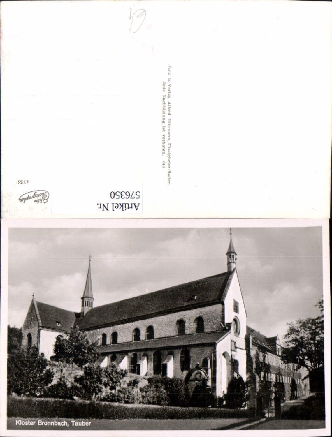 576350,Foto Ak Kloster Bronnbach Tauber Reicholzheim Wertheim