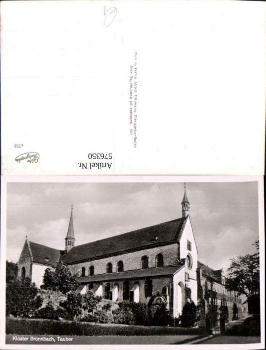 576350, Photo Ak Monastery Bronnbach Tauber Reicholzheim Wertheim