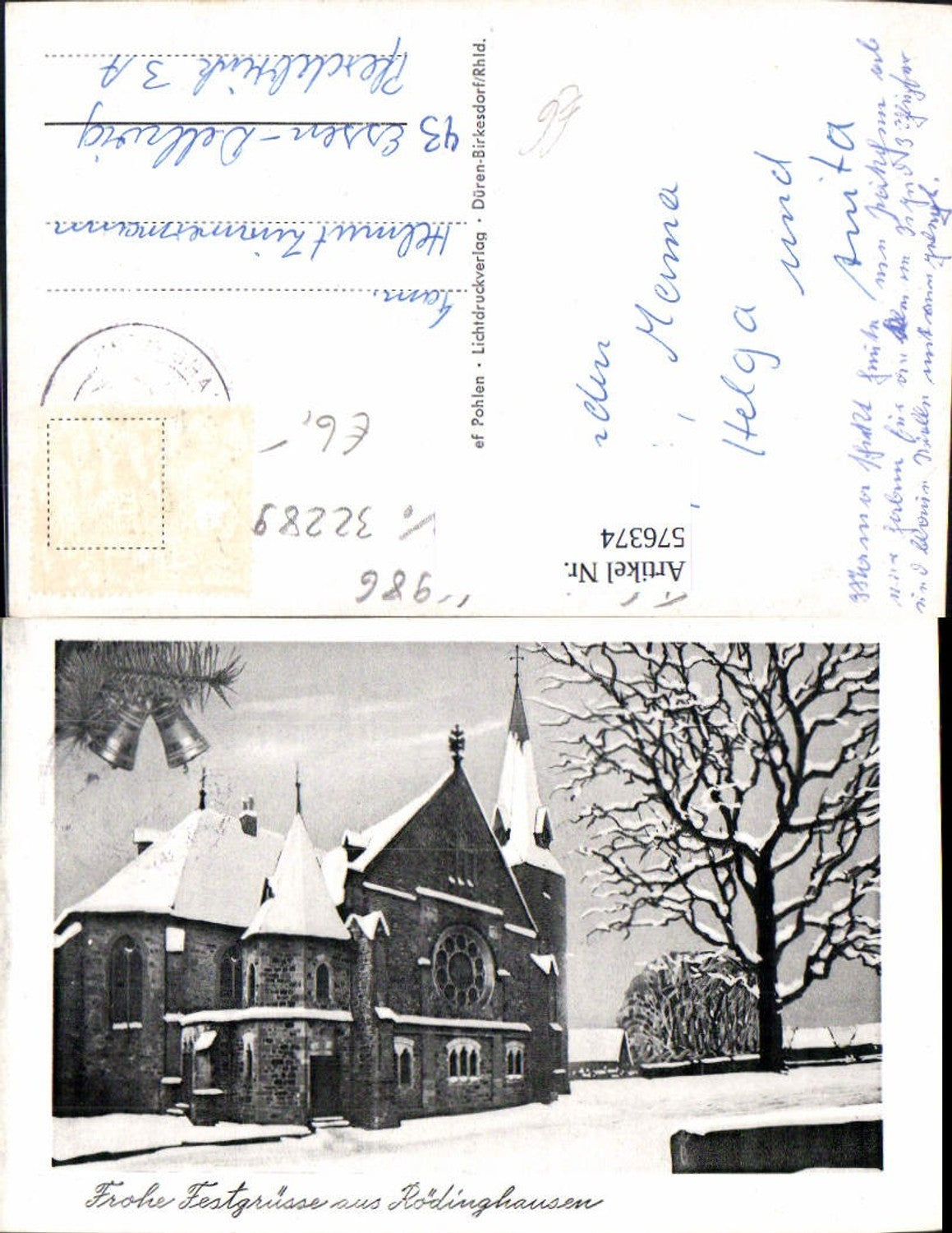 576374,Rödinghausen Kirche i. Winter Bartholomäuskirche