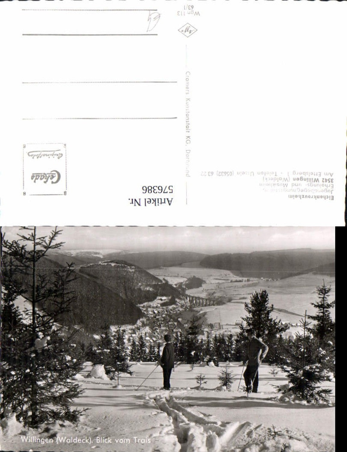 576386,Foto Ak Willingen Waldeck Blick v. Trais Wintersport Ski Schi