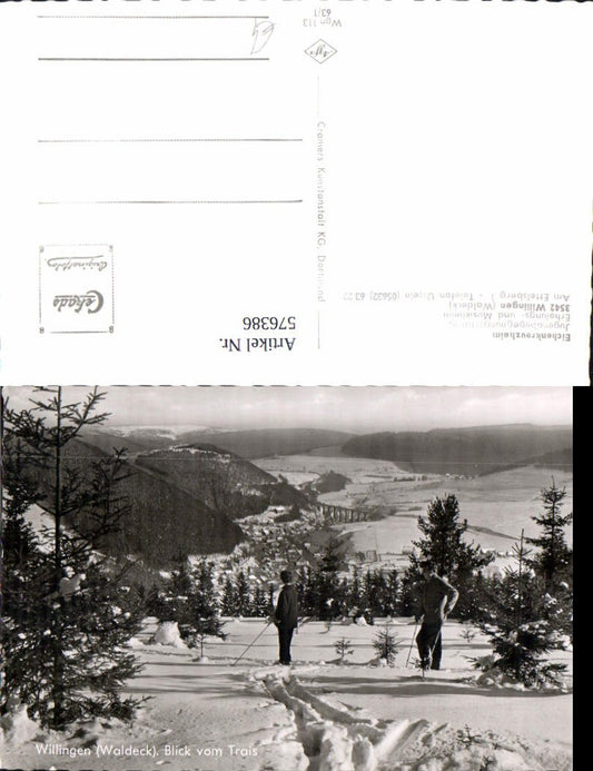 576386,Foto Ak Willingen Waldeck Blick v. Trais Wintersport Ski Schi