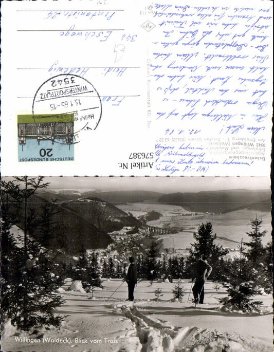 576387,Foto Ak Willingen Waldeck Blick v. Trais Wintersport Ski Schi